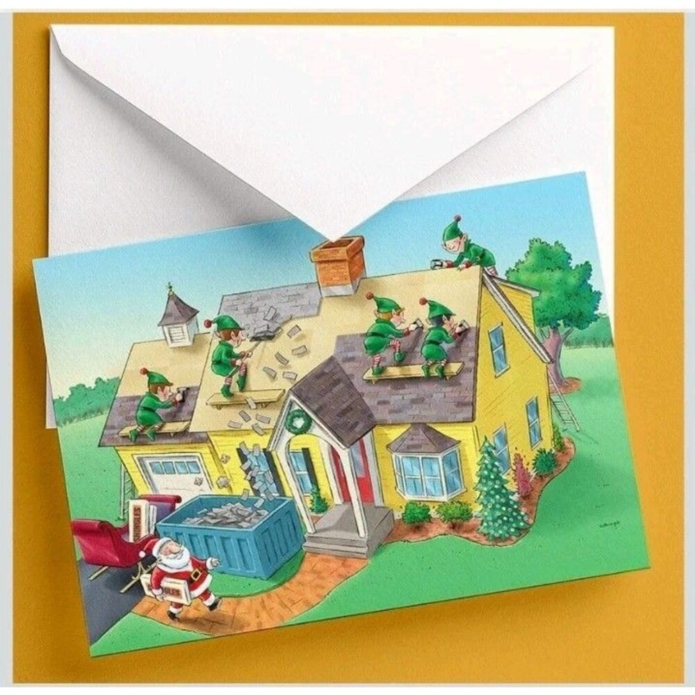Industry Greetings Roofing Christmas Cards QS-00234 50-Card Pack Holiday